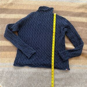 KULE cotton cableknit moc neck